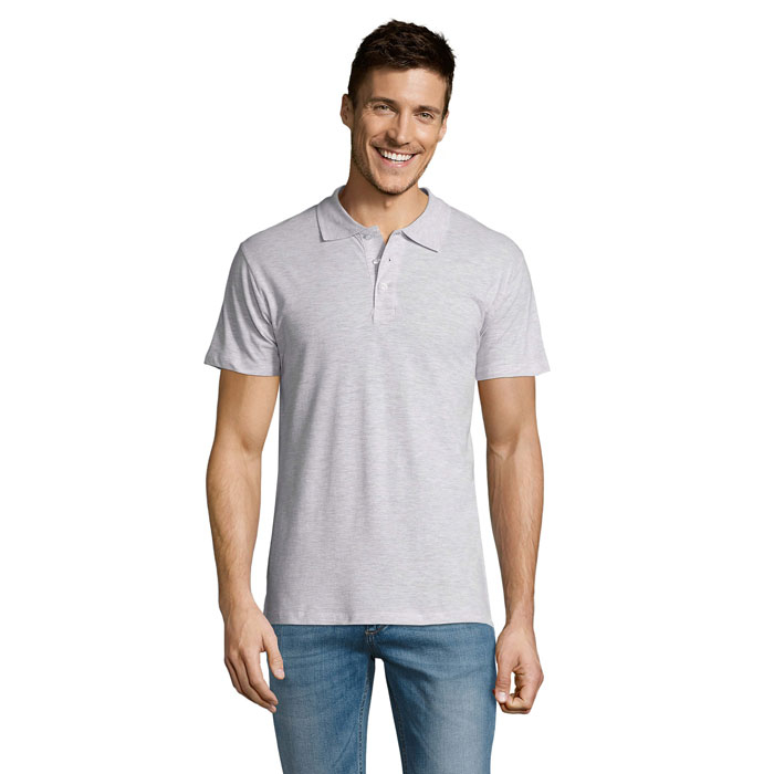 Polo homme publicitaire coton 170g - SUMMER Blanc Chiné